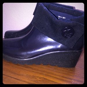 Sperry top spider wedge rain boots